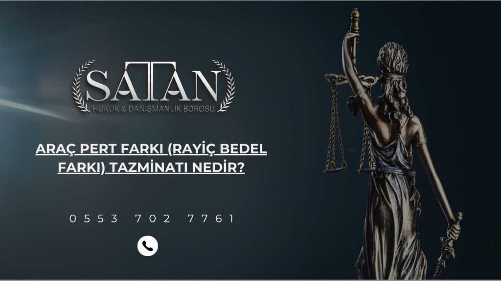 Pert farkı tazminatını sembolize eden araç ve para ikonları.